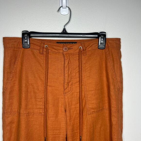 Sanctuary Women's Standard Surplus Linen Blend Drawstring Pants Sz 28 Rust Brown - Picture 3 of 9